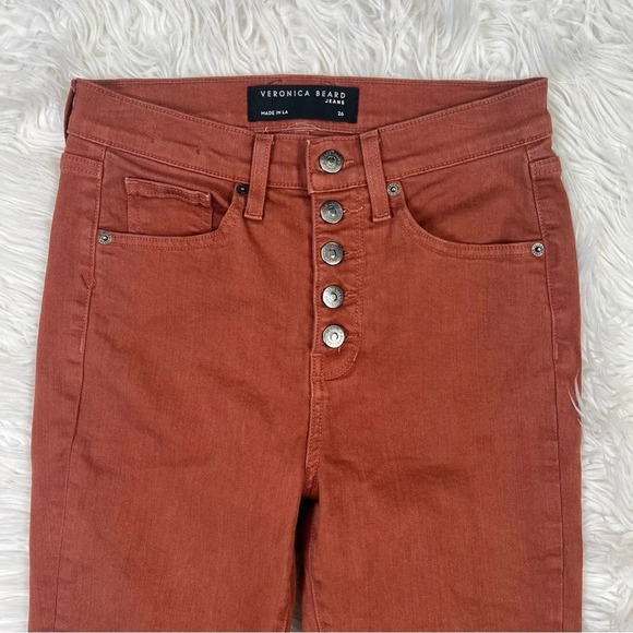 Veronica Beard Maera High-Rise Skinny Jeans Cinnamon Designer Denim 26 - Picture 5 of 11